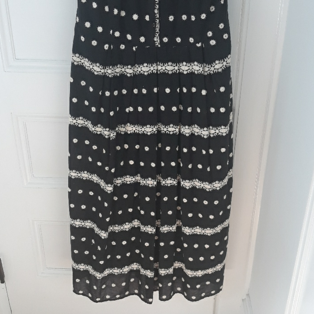 Anthro Eva Franco black floral halter shirt dress - Picture 6 of 12